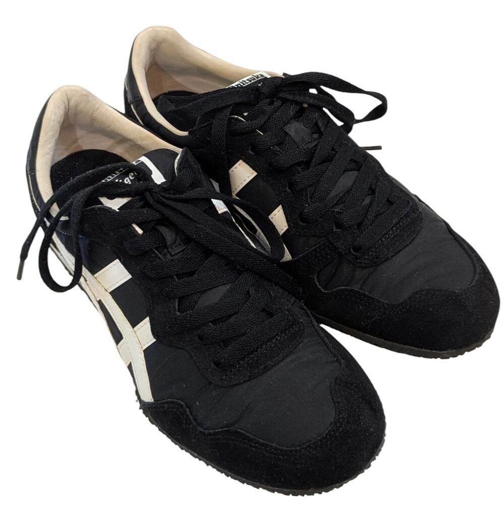 ONITSUKA Tiger Serrano Black and White Sneakers US Women's 7 EU 40 Retro Japan